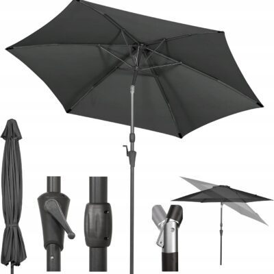 Sekey Parasol przeciwsłoneczny klasyczny 300 cm ciemnoszary