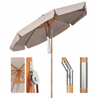 Parasol przeciwsłoneczny klasyczny Sekey beżowy Taupe 300 cm