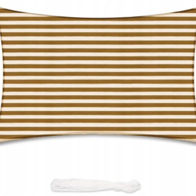 Sekey Żagiel przeciwsłoneczny 2,2x3,6 m brązowo-beżowy w paski HDPE