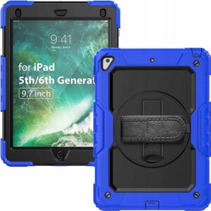 Etui Case na Tablet iPad 6/5/Air 2/Pro 9.7" z Paskiem Pancerny Niebieski
