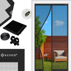 Moskitiera magnetyczna do drzwi do okna 100 cm x 210 cm czarna Kesser
