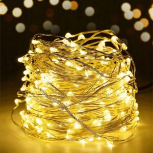 Wodoodporny Łańcuch Świetlny LED lampki na drucie 0,5W Ciepła Biel 100 10 m