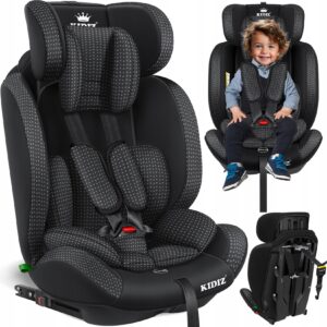 Fotelik samochodowy KIDIZ czarny Grupa 1+2+3 waga ciała 9-36 kg ISOFIX