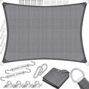 Żagiel ogrodowy PRZECIWSŁONECZNY 300 x 400 cm HDPE KESSER SZARY
