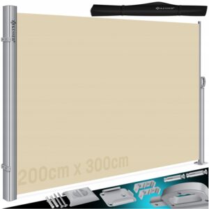 Markiza Boczna Rozkładana 200 x 300 cm Do Ogrodu Na Balkon i Taras Roleta