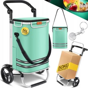 WÓZEK ZAKUPOWY TRANSPORTOWY TORBA NA KÓŁKACH 56L 50KG KESSER