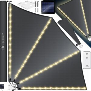 Markiza na balkon wachlarz z oświetleniem solarnym led antracyt