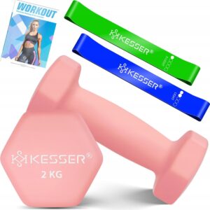 HANTLE MAŁE ZESTAW 2 X 2KG HANTELKI FITNESS KESSER
