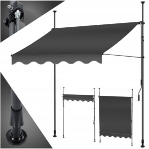 Markiza zaciskowa KESSER z korbą ręczną balkon 350 cm antracyt
