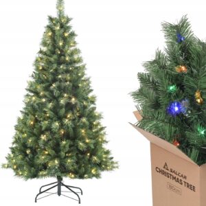 Salcar Choinka zielona z lampkami LED z metalowym stojakiem 2,4 m
