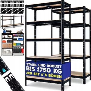 REGAŁ MAGAZYNOWY GARAŻOWY ZESTAW 2 SZTUKI 180X90X40 CM MASKO