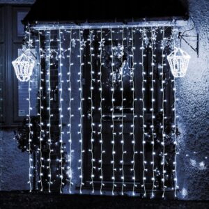 Kurtyna świetlna LED Lampki 3x3 m zimny biały 8 programów