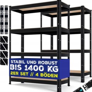 REGAŁ MAGAZYNOWY GARAŻOWY ZESTAW 2 SZTUKI 160X80X40 CM MASKO