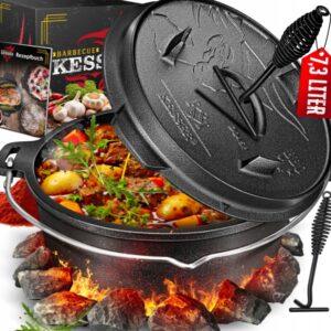 ŻELIWNY GARNEK PATELNIA DO GRILLA Z POKRYWĄ KESSER 7,3L KOCIOŁEK