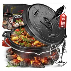 Żeliwny garnek na grill dla 14-20 osób z podstawką KESSER Kociołek 13,6 l