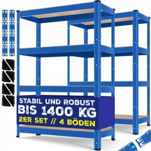 REGAŁ MAGAZYNOWY GARAŻOWY ZESTAW 2 SZTUKI 160X80X40CM MASKO