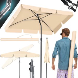 Parasol ogrodowy 200 × 125 cm na balkon Ogród i patio Beżowy Kesser