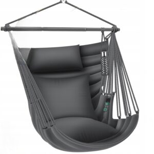 KESSER Fotel wiszący Haiti 150kg + 2 poduszki UV 360° antracytowy