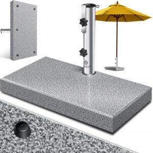 Stojak na parasol KESSER Granite rurka stal nierdzewna podstawa ogród szary