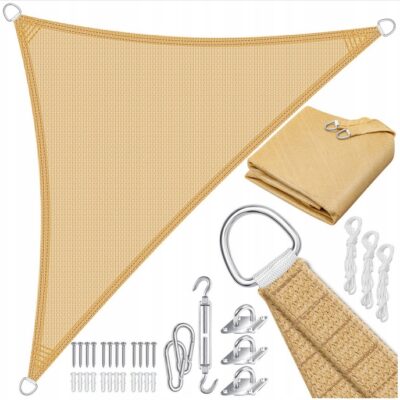 Żagiel Przeciwsłoneczny Trójkąt 4,2 x 4,2 x 6 m Piaskowy HDPE