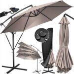 KESSER Parasol wspornikowy z podstawą 350cm Parasol obrotowy 360° taupe