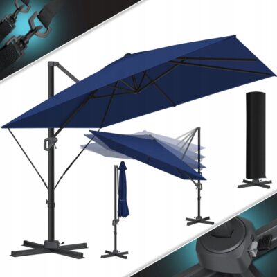 Parasol przeciwsłoneczny KESSER granatowy 300 x 300 cm