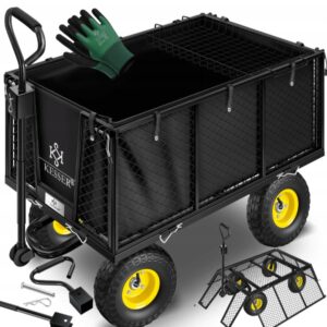 Składany Wózek Transportowy KESSER Ładowność do 550 kg Czarny