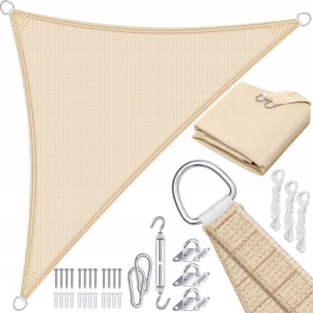 KESSER Żagiel ogrodowy 4,2 x 4,2 x 6 m HDPE kremowy