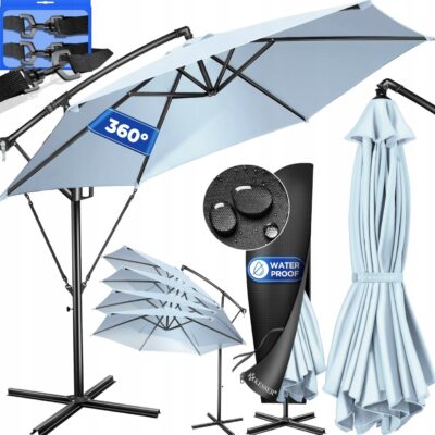 Parasol przeciwsłoneczny niebieski KESSER 300 x 240 cm