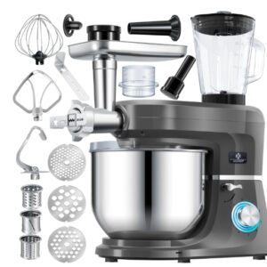 Robot kuchenny 3w1 Ugniatarka Mikser Maszynka do mięsa Kesser 1500W szary