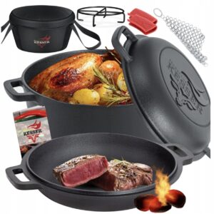Kociołek stojący garnek na grilla Żeliwny garnek na grill KESSER 4,8 l
