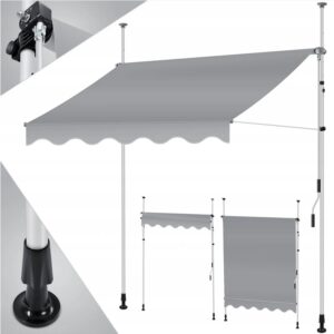 Markiza zaciskowa KESSER z korbą ręczną balkon 150cm szara