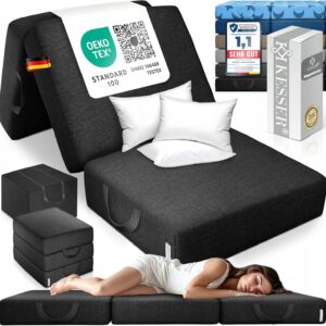 Materac składany 90x195x15 cm 3w1 + pokrowiec + torba Kesser