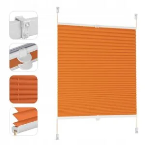 Roleta plisowana pomarańcz 50x130 cm bez wiercenia