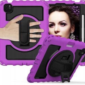 Etui Obudowa Case na iPad Air 5/Air 4/Pro 11" z Paskiem Pancerny Fioletowy