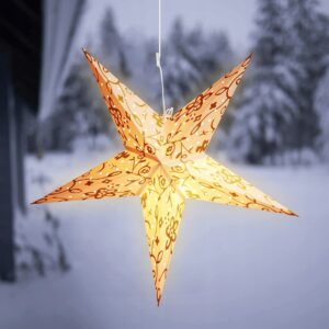 Świecąca gwiazda wisząca dekoracja Boże Narodzenie 60 cm LED biała Salcar