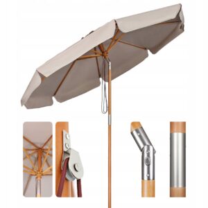 Parasol przeciwsłoneczny klasyczny Sekey beżowy Taupe 300 cm