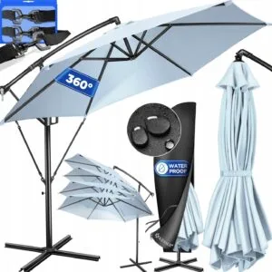 Parasol przeciwsłoneczny niebieski KESSER 300 x 240 cm