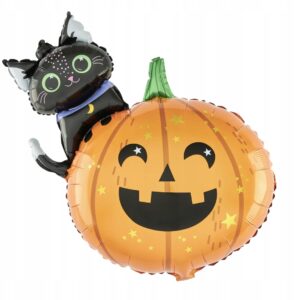 Balon foliowy Dynia z kotkiem Halloween 69 x 84 cm Halloween