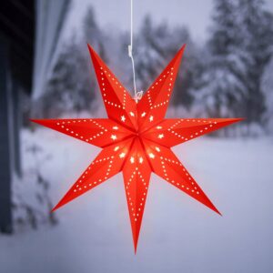 Salcar Świecąca gwiazda wisząca dekoracja Boże Narodzenie 75cm LED czerwona