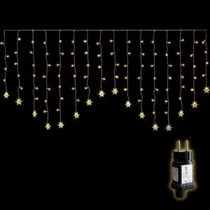 Kurtyna świetlna LED 2x1 m ze śnieżynkami 104 LED ciepły biały 8 programów