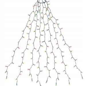 Lampki choinkowe z pierścieniem, 1,5m, 8 pasm, 200 diod LED, Kolorowe