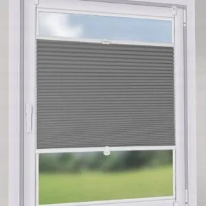 Roleta plisowana szara 45 x 130 cm bez wiercenia