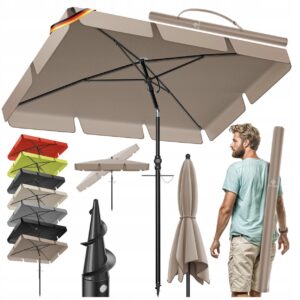 Parasol ogrodowy 200 × 125 cm na balkon Ogród i patio Taupe Kesser