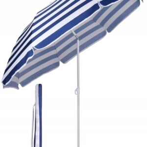 Parasol klasyczny 160x195 cm biało-niebieski