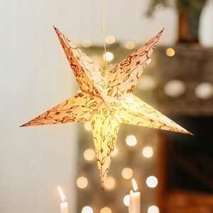 Salcar Świecąca gwiazda wisząca dekoracja Boże Narodzenie 60 cm LED biała