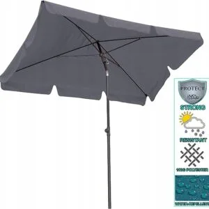 Parasol klasyczny Sekey szary 200x125 cm