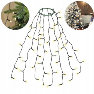 Lampki choinkowe z pierścieniem 0,6 m 8 pasm 48 diod LED Ciepła biel Salcar