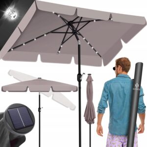 Parasol przeciwsłoneczny z LED KESSER taupe 205 x 125 cm