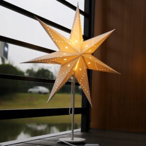 Lampka Gwiazda Bożonarodzeniowa Świecąca Stojąca 35 cm Ciepły biały SALCAR